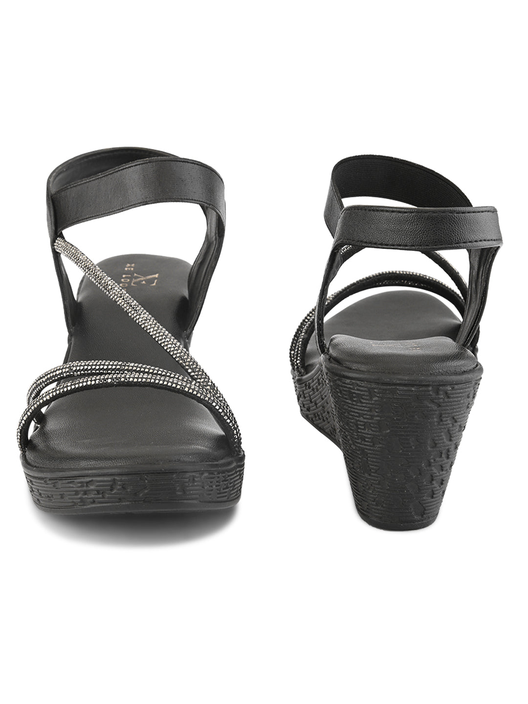 Stylish shimmer detailing straps Wedge Sandal
