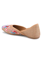 Ethnic Floral Beadwork Slip-On Juttis