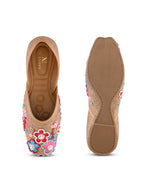 Ethnic Floral Beadwork Slip-On Juttis