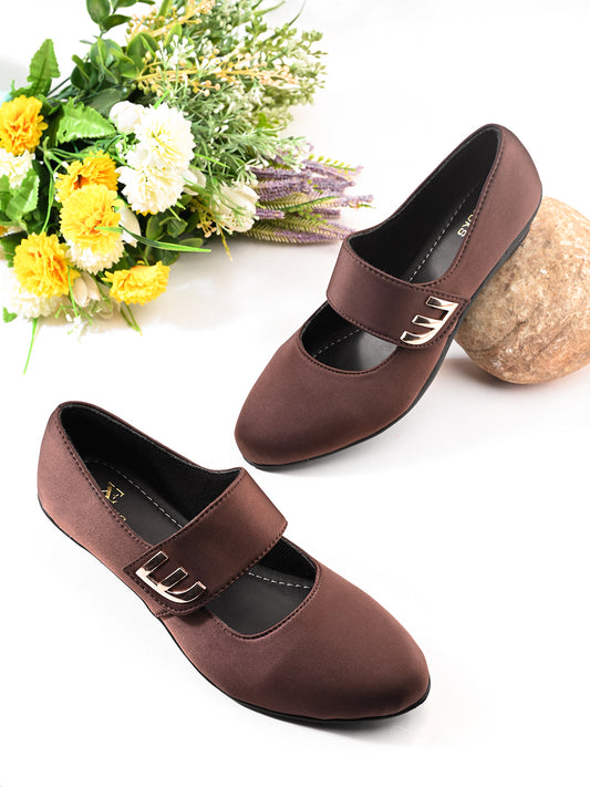 Classic & Timeless Stylish Buckle Wedge Heel Ballerinas