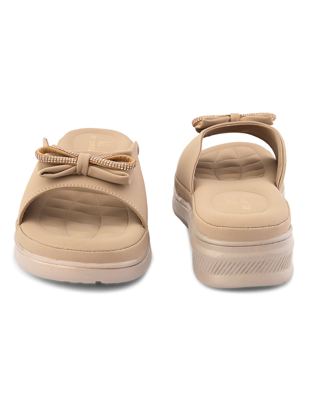 Sparkling bow embellishment Platform Slipper