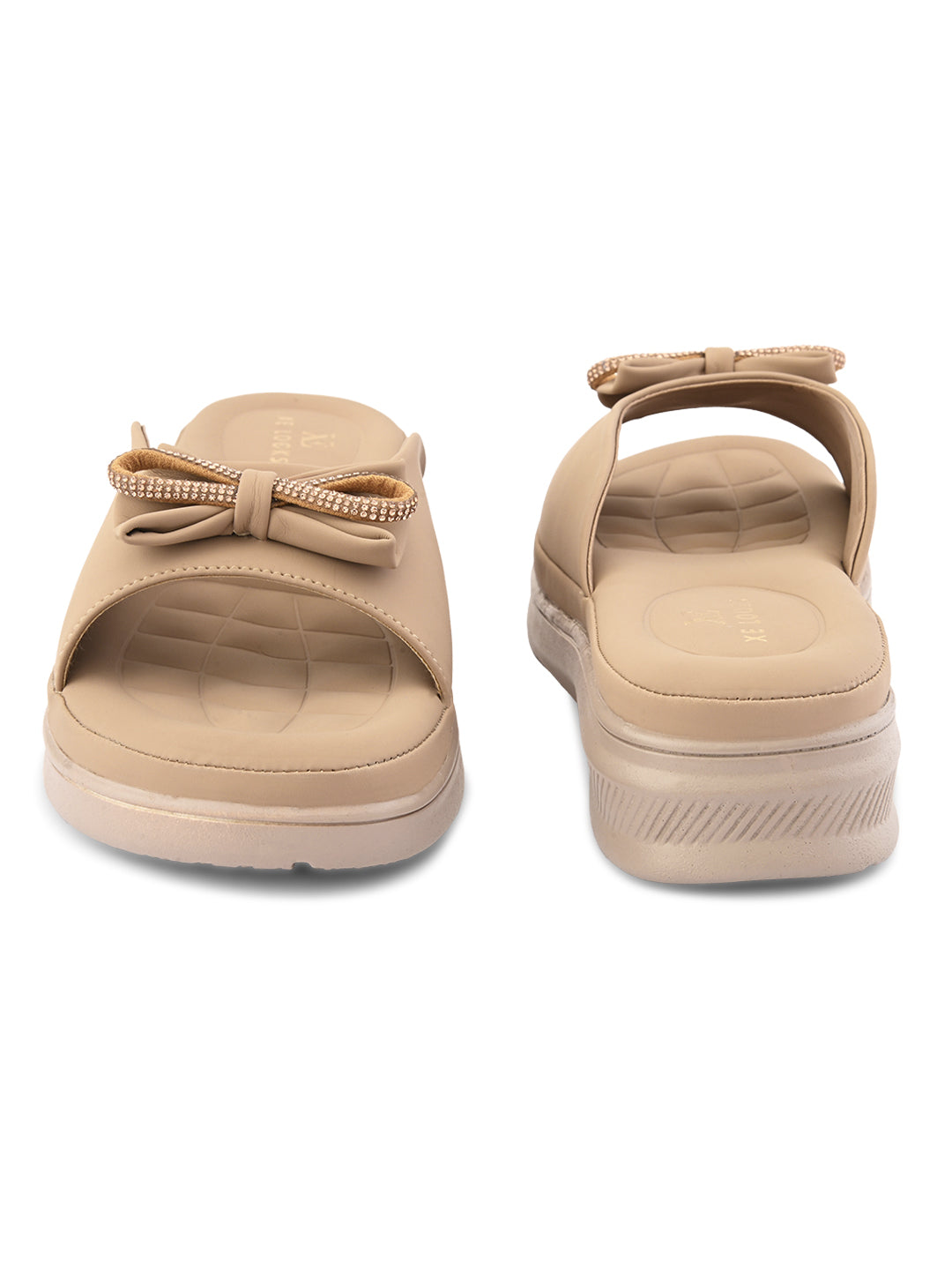Sparkling bow embellishment Platform Slipper