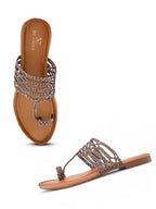 Multi-Strap Braided Toe-Ring Flats Slippers
