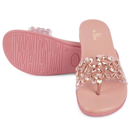 Elegant Stone Studded Fancy & Comfortable Flat Slippers