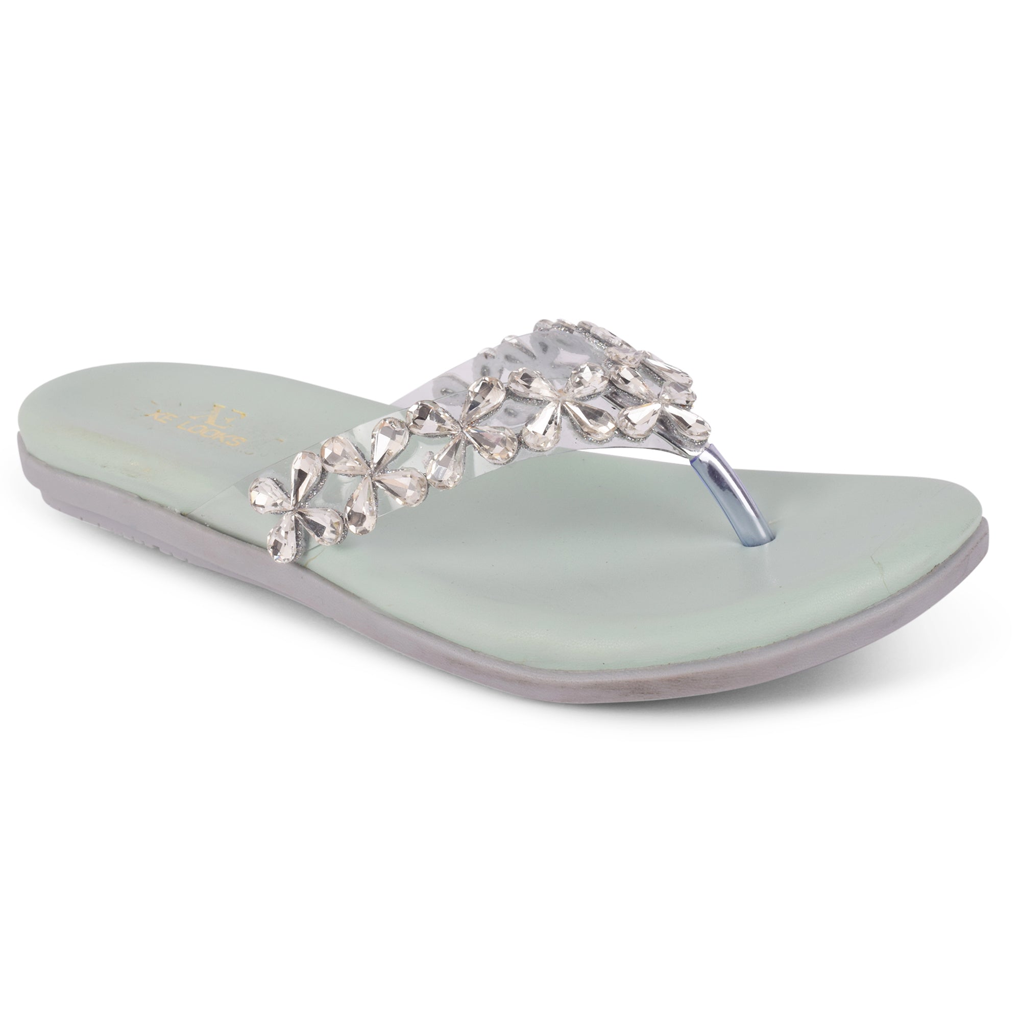 Modern Stone Studded & Glamorous Flat Slippers