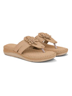 Orthopedic Flat Slippers - Flower Embellishment Flats