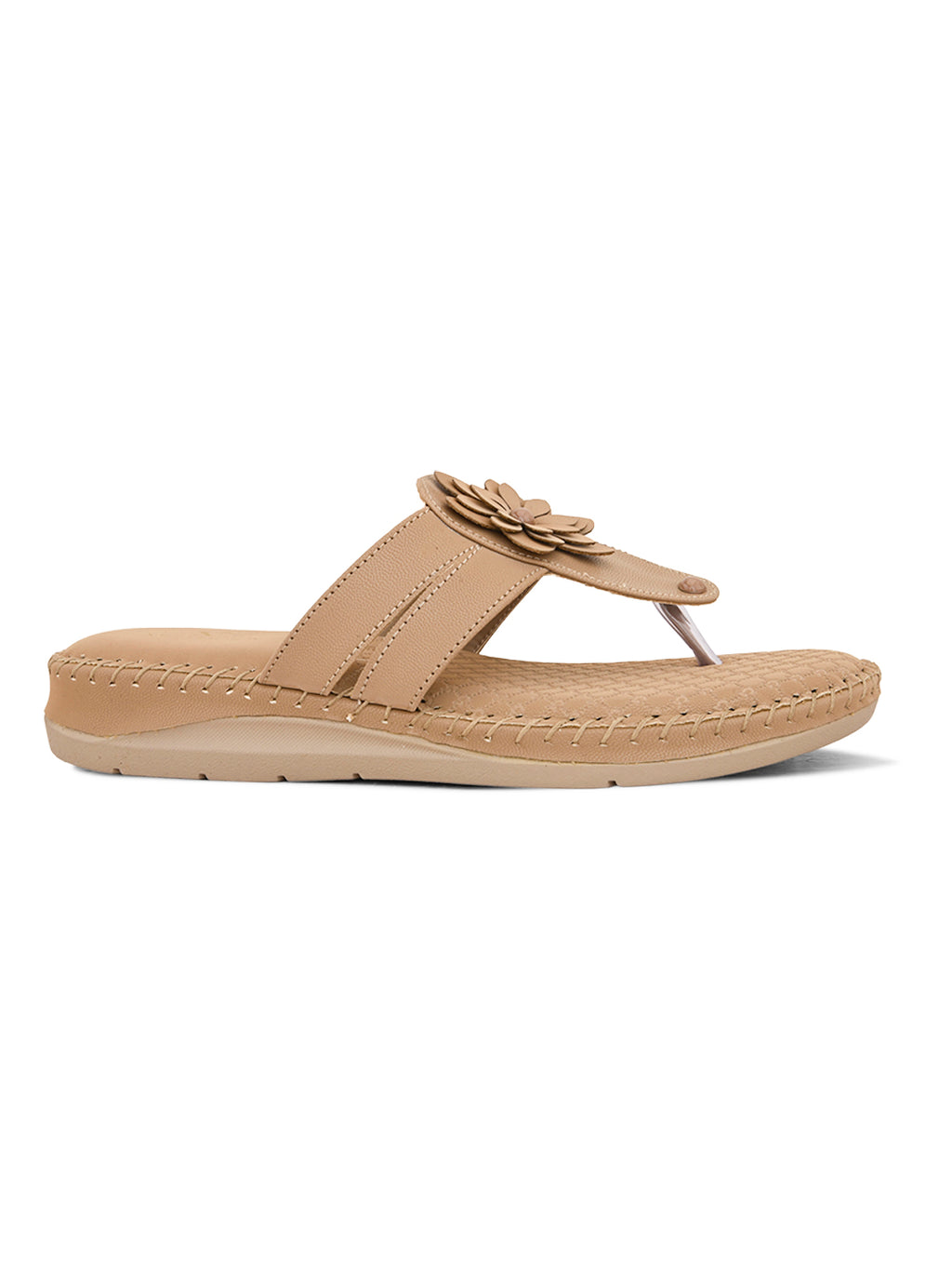 Orthopedic Flat Slippers - Flower Embellishment Flats