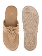 Orthopedic Flat Slippers - Flower Embellishment Flats