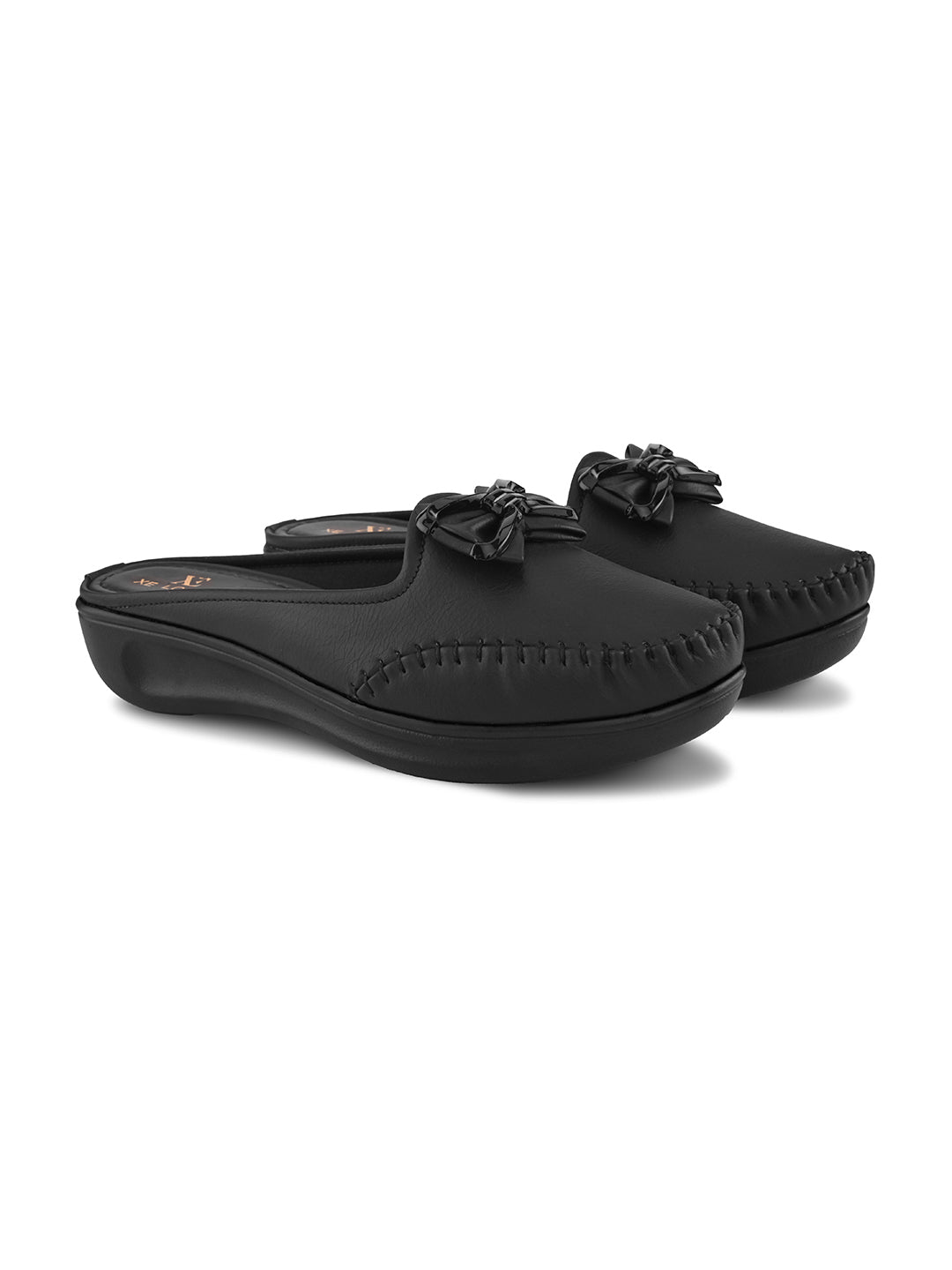 Stylish Slip-On Bow Mule Loafers