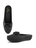 Stylish Slip-On Bow Mule Loafers