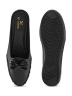 Stylish Slip-On Bow Mule Loafers