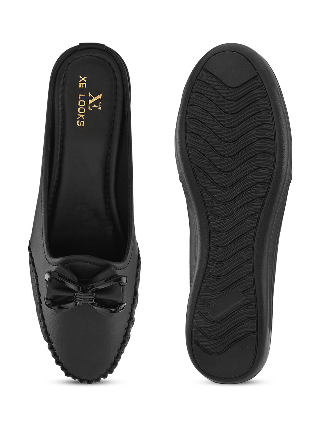 Stylish Slip-On Bow Mule Loafers
