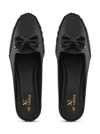Stylish Slip-On Bow Mule Loafers
