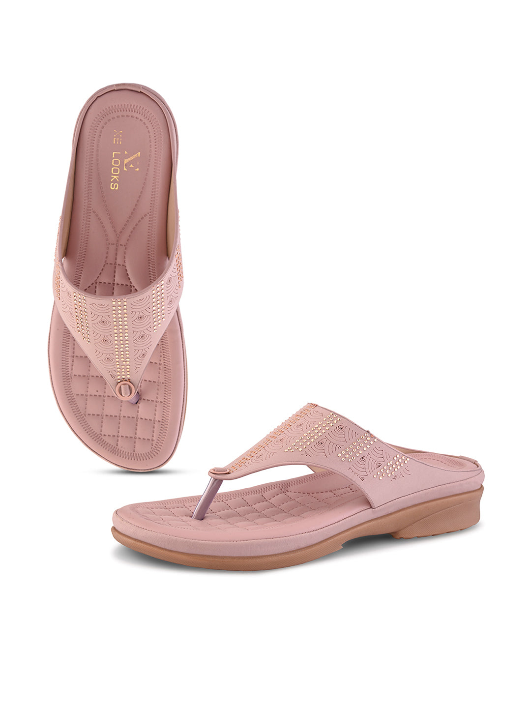 Elegant Slip-On Toe Loop Wedge Slippers