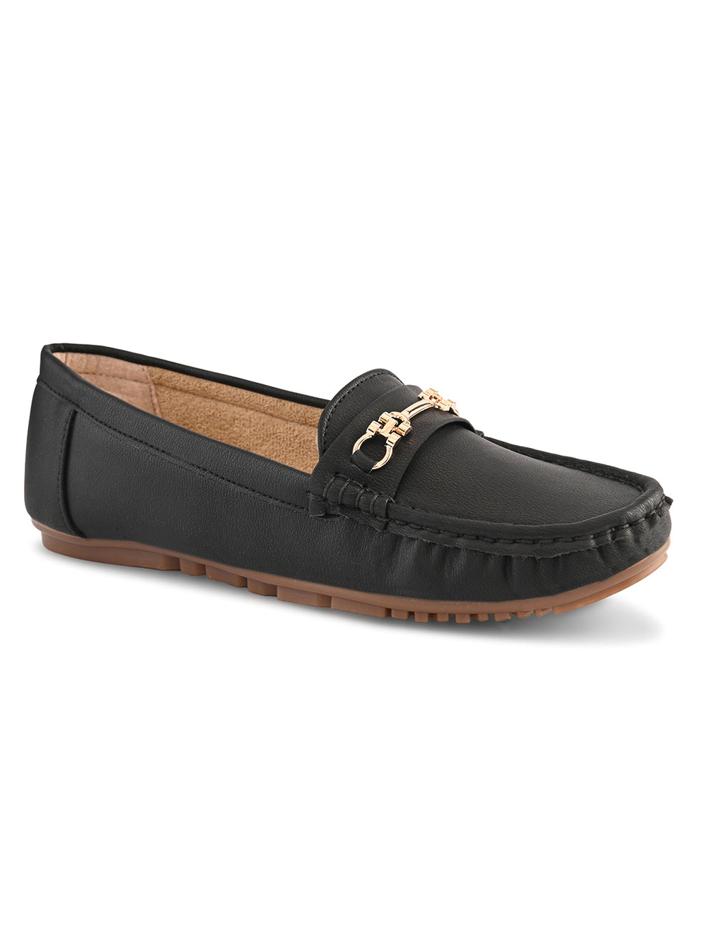 Classic Loafers with Metal Detail With Soft Insole Flats