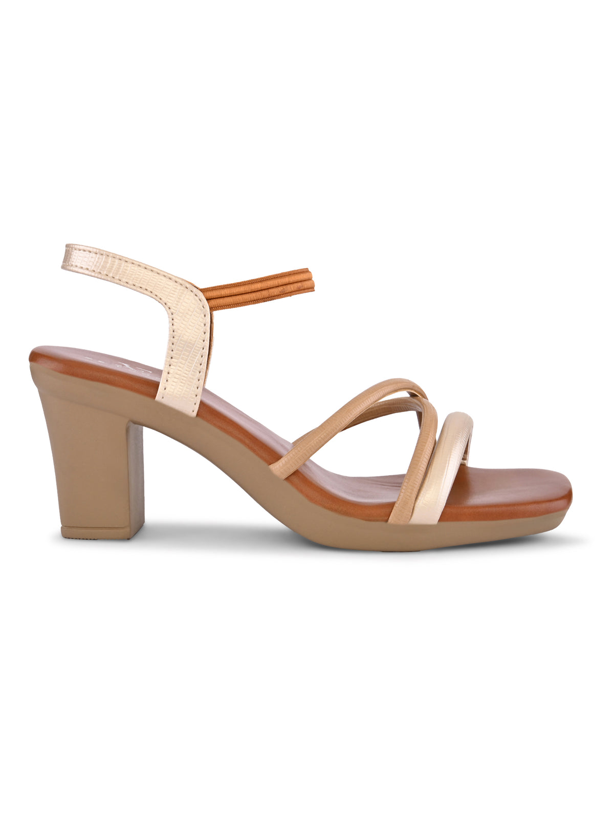 Multi-Strap Ankle Support Square Toe Block Heel Sandals