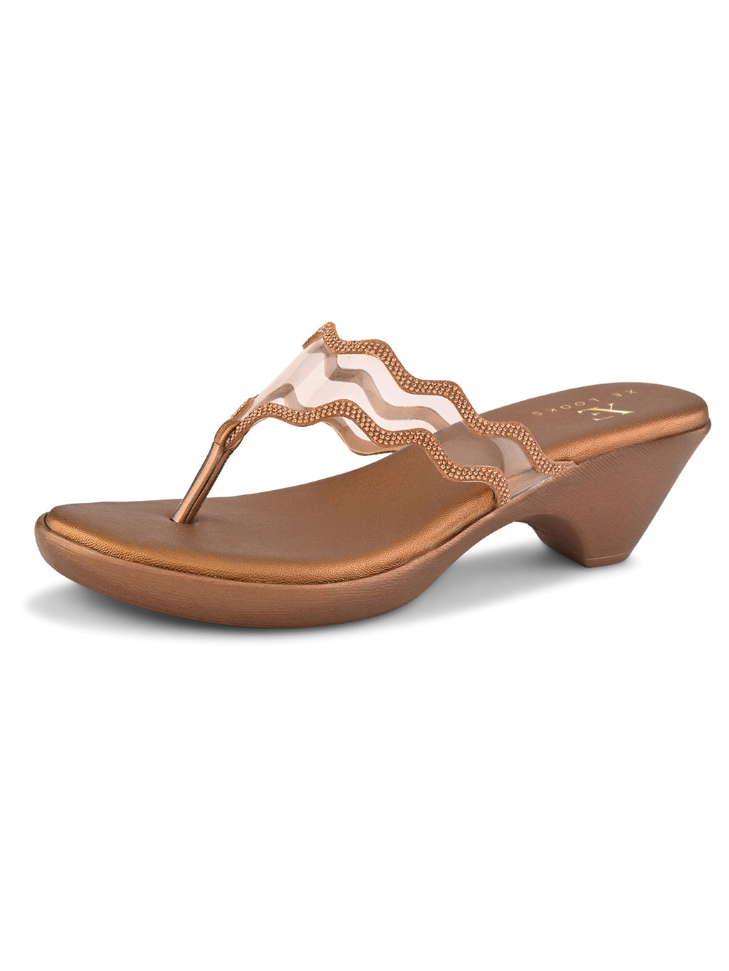 Embellished  Slip-On Sandals Wavy Strap Sandals