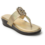 Chic & Elegant Stone Embellished Cushion Platform Slippers