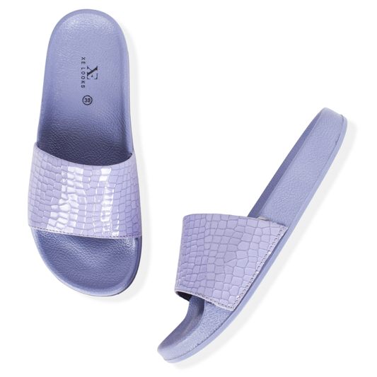 Croco Textured Design Comfortable Daily Use Sliders