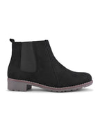 Side Elastic Cushioned Low Block Heel Ankle Boots