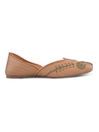 Embroidered Cushioned Square Toe Punjabi Jutti