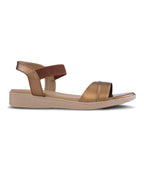 Perforated Front Strap Cushioned Slingback Flat Sandals