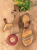 Elegant glitter front strap Wedge Sandal