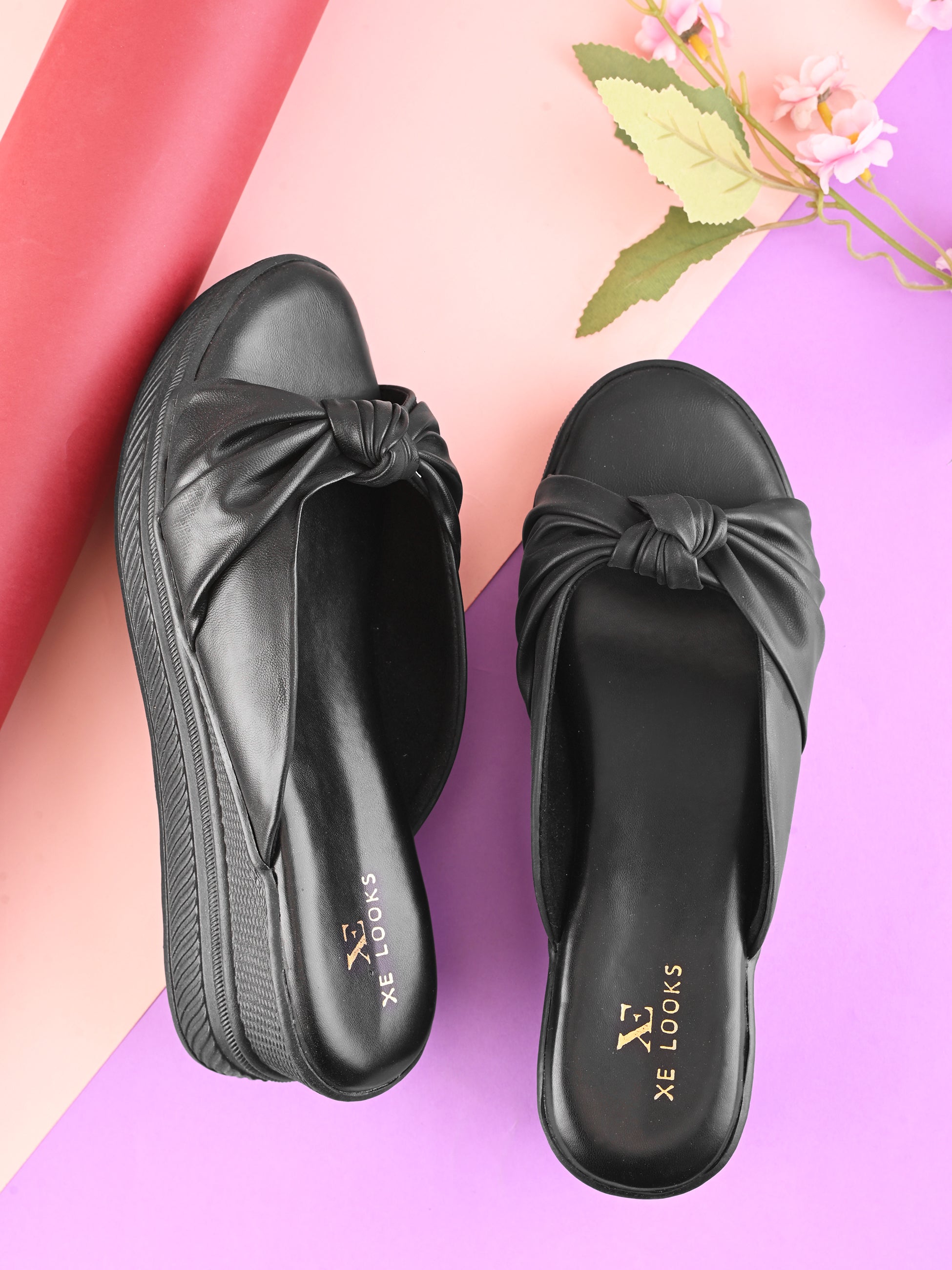 Stylish Knot Design Slip-On Wedge Sandal