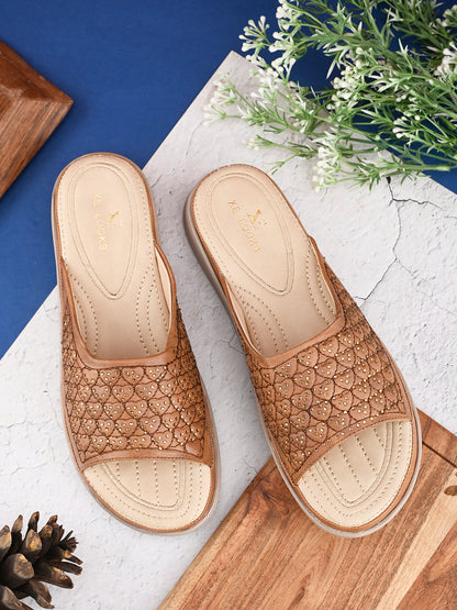 Embellished Doctor Slippers with Comfortable Cushioning and Orthopedic Features