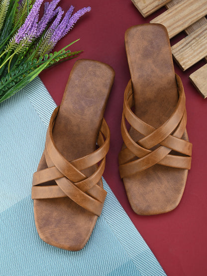 Stylish-Charm-Cross-Strap-Flat-Slippers