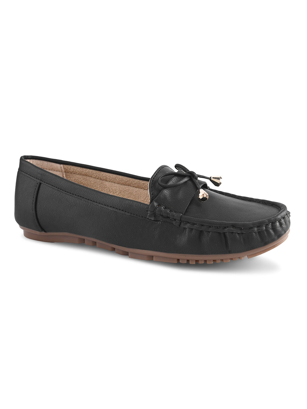 Soft Cushioned Slip-On Loafers with Bow Detail