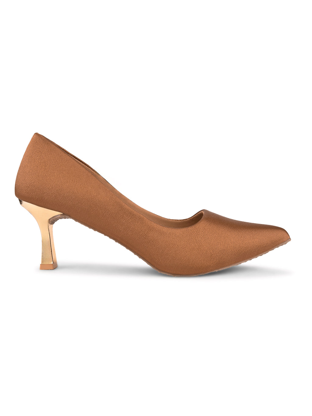 Textured Pointed Toe Sculpted Heel Slip-On Pumps