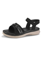Elegant Bow Detail Comfort Sandals With Secure Ankle Strap