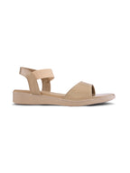 Perforated Strap Cushioned Slingback Flat Sandals