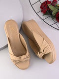Stylish Knot Design Slip-On Wedge Sandal