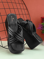 Cross Strap with cushion platform Slippers