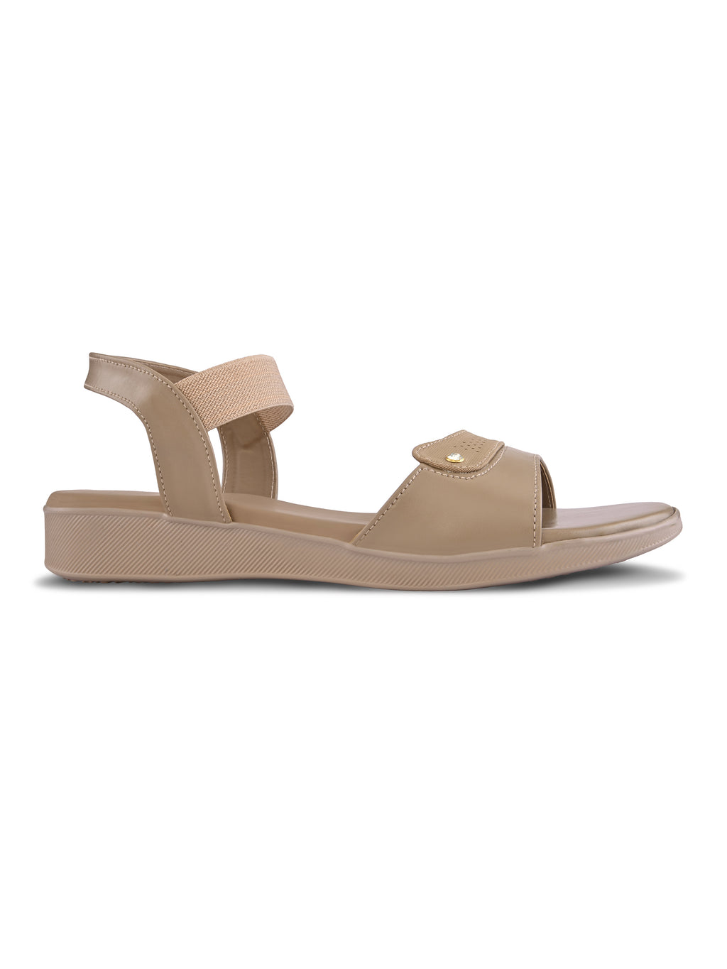 Perforated Detail Cushioned Slingback Flat Sandals