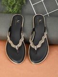Traditional Slip-On Sandals with Stone-Styled Strap Design