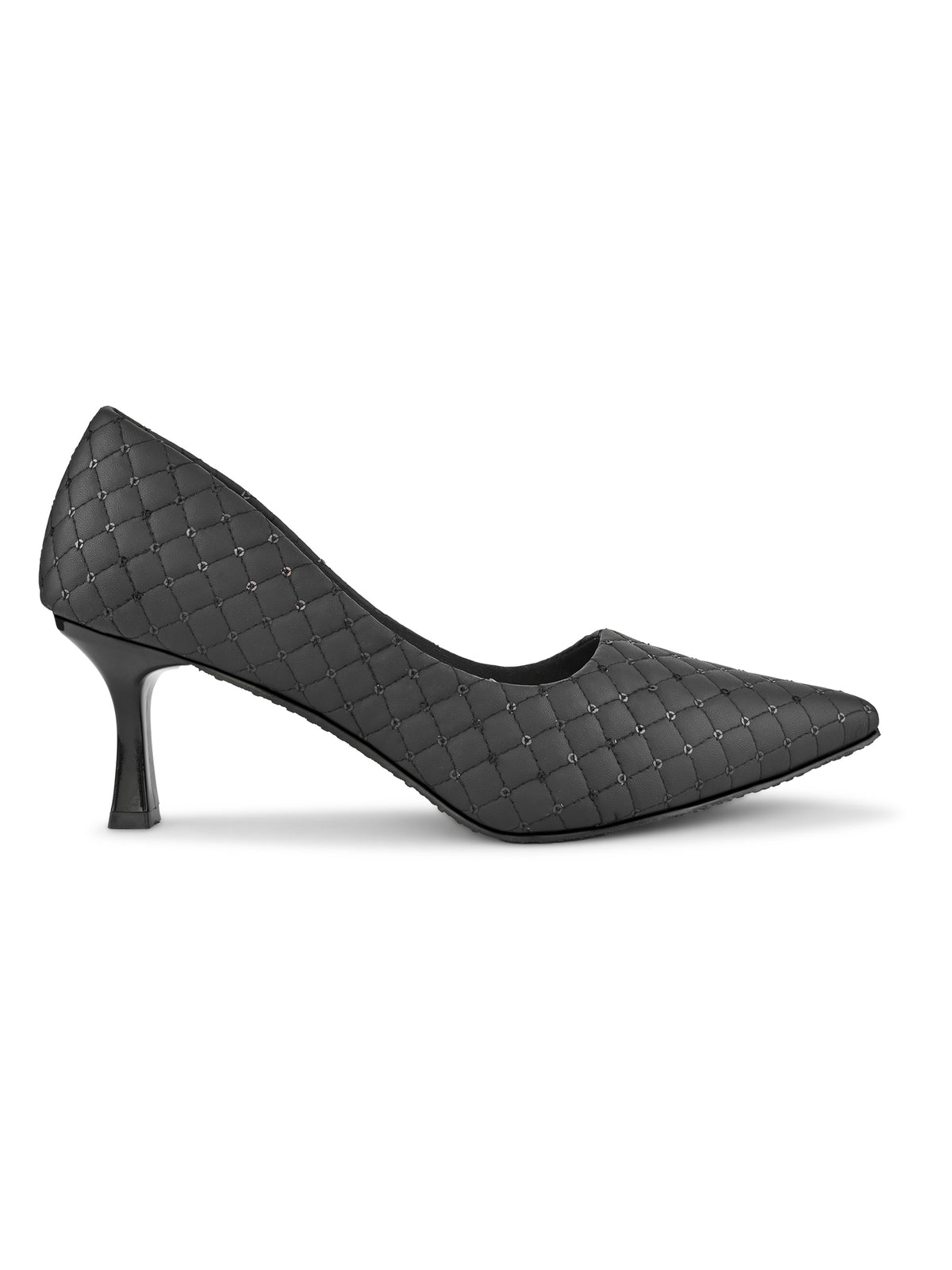 Quilted Pointed Toe Cushioned Slip-On Pumps