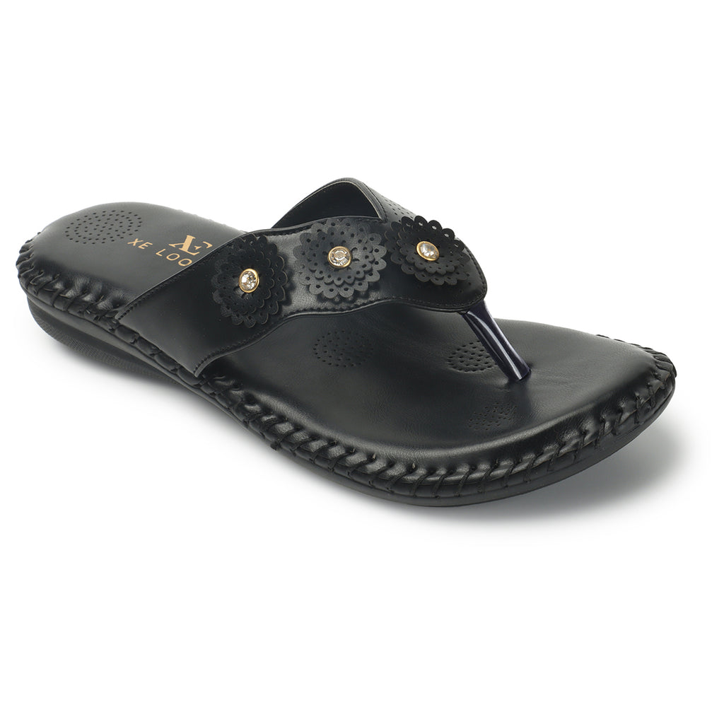 Sophisticated & Classic Flower Design Soft Cushion Doctor Slippers