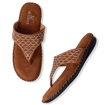 Stunning & Elegant Siroski Design Comfortable Doctor Slippers