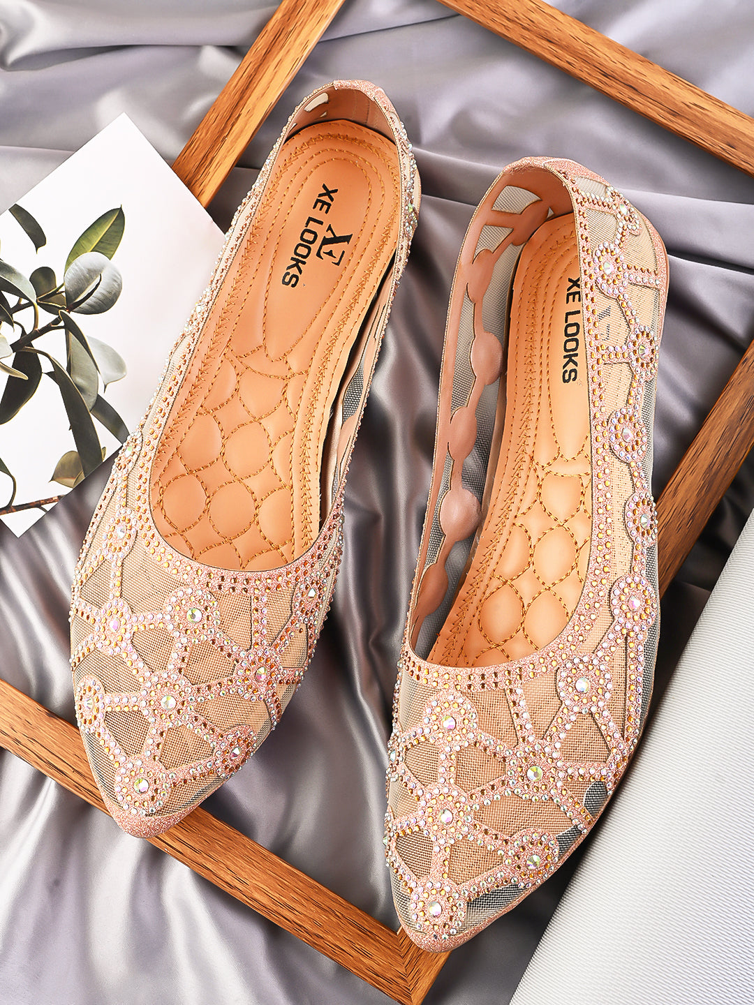 Elegant Rhinestone Embellished Flats