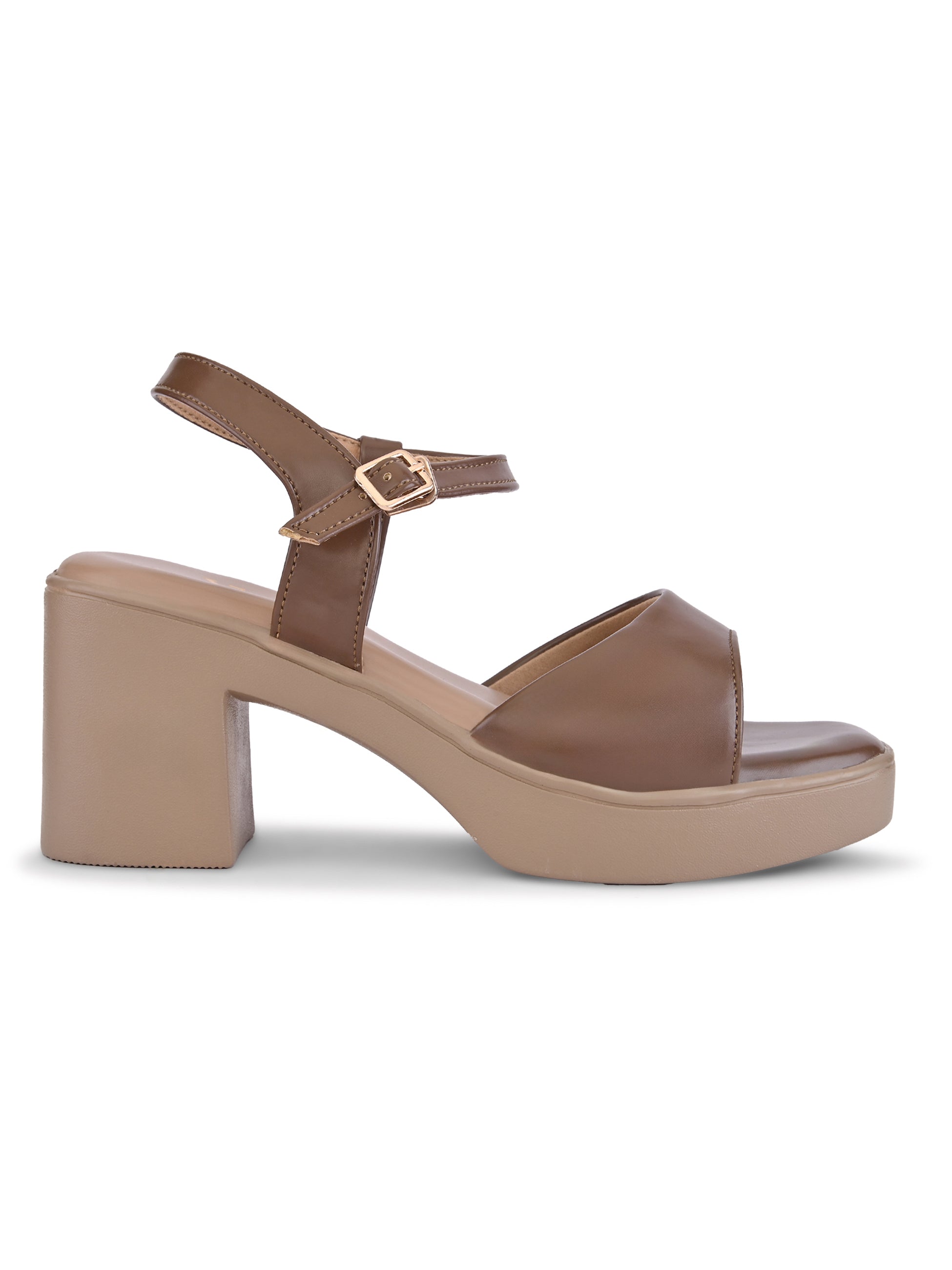 Sleek Ankle Strap Cushioned Block Heel Sandals