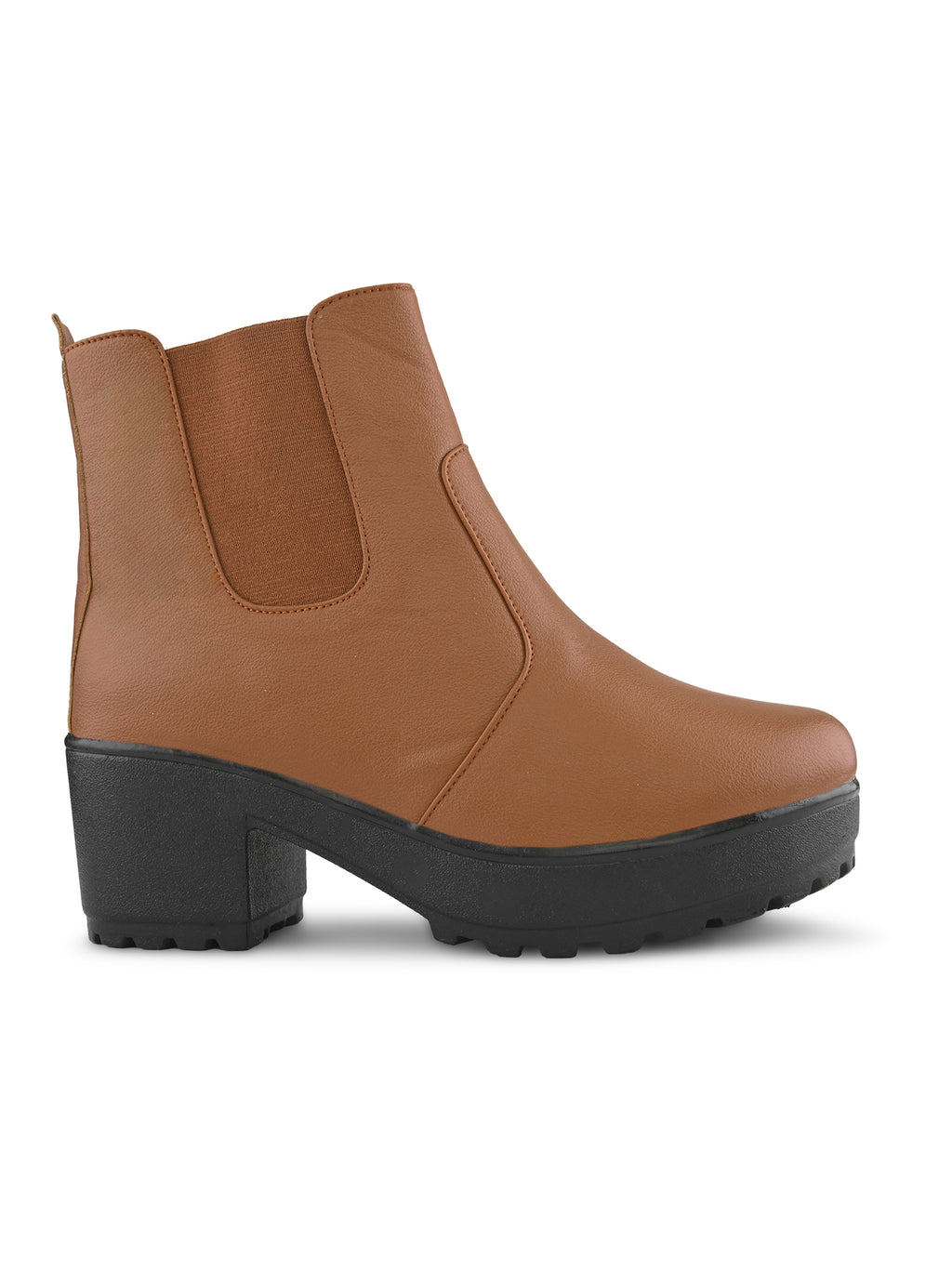 Minimalist Elastic Panel Chunky Block Heel Chelsea Boots
