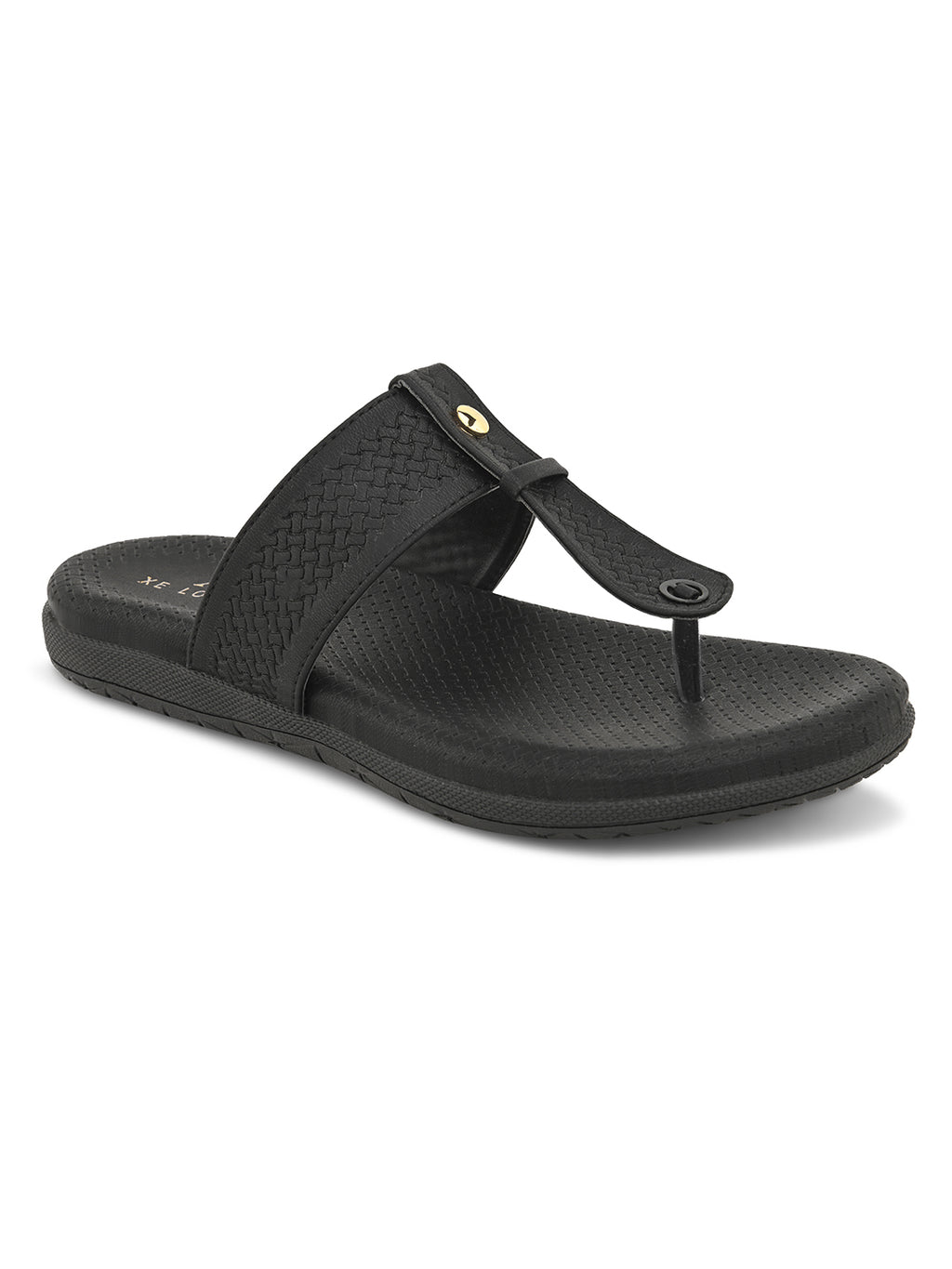 Synthetic Leather with Cushioned Sole, Slip-On Slippers