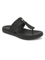 Synthetic Leather with Cushioned Sole, Slip-On Slippers