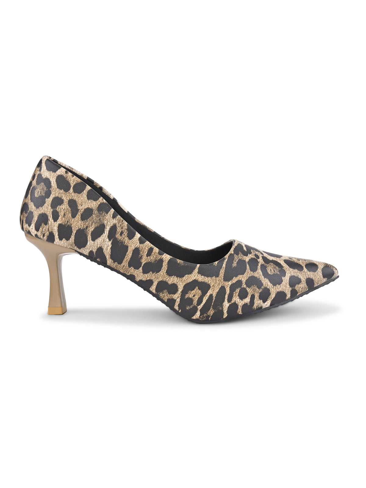 Animal Print Pointed Toe Cushioned Slip-On Pumps