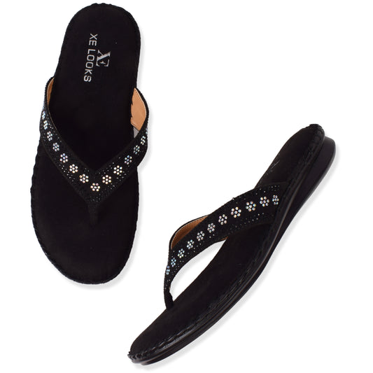 Graceful & Elegant Siroski Design Comfortable Doctor Slippers