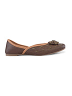Woven Bow Accent Cushioned Square Toe Flats
