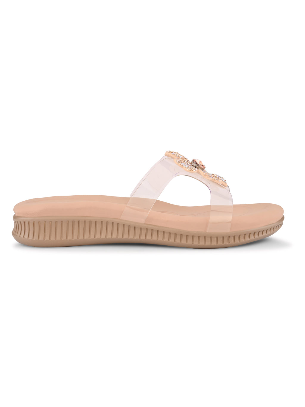 Crystal Floral Transparent Comfort Cushion Slides